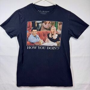 Friends TV Show T-Shirt How You Doin' Graphic Tee Black Sz‎ Small Y2K